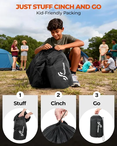 Vista 6 de Sportneer Sleeping Bag for Adults & Kids, Cold Weather & Warm Waterproof Camping Sleeping Bag, Compact Portable for Camping Hiking & Travel