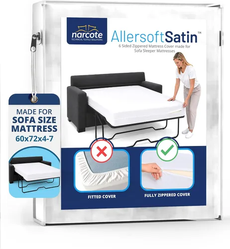 Allersoft Funda de colchón para sofá cama Queen con cierre seguro. Crea un sello natural en todos los lados de tu colchón extraíble de líquidos