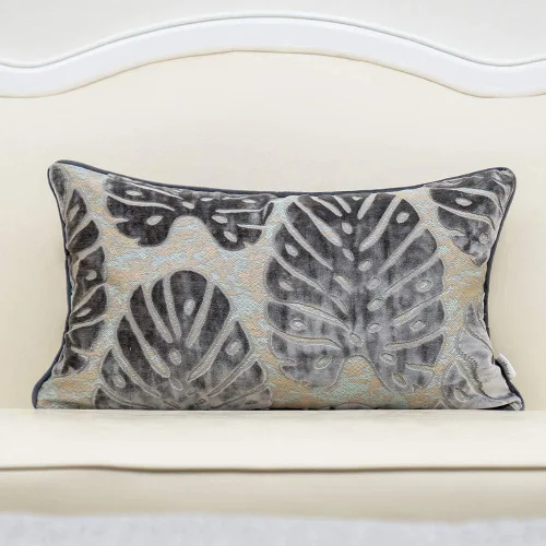 Vista 9 de Funda para almohada o cojín Alerfa de 18 x 18 pulgadas con estampado floral, terciopelo, moderna, apoyo lumbar, decorativa, para sofá, para Azul