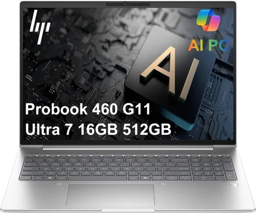 HP ProBook 460 G11 AI Laptop, 16" FHD+, Ultra 7 155U, 16GB DDR5, 512GB SSD