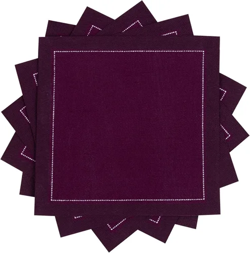Vista 13 de Servilletas de cóctel de algodón blanco, 100% algodón, paquete de 50 unidades, 4.5 x 4.5 pulgadas, calidad de hotel, suaves y absorbentes, ideales