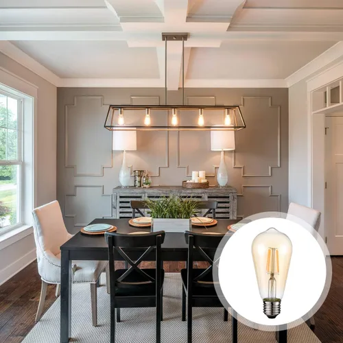 Vista 5 de HESSION - Bombillas LED Edison vintage 4W ST58, equivalentes a 60W, regulables, paquete de 4, base E26, 400 lúmenes, 2700 K luz blanca cálida