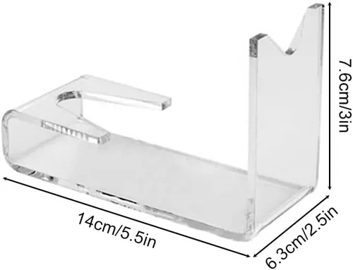 Vista 2 de MiOYOOW 2PCS Acrylic Pistol Stands, Clear Gun Display Stands Portable Desktop Decoration Displays for Small Pistol Gun Toy (5.5 * 3 * 2.5")