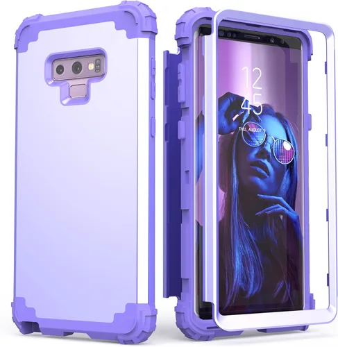 Vista 12 de IDweel Funda para Galaxy Note 9, Note 9 azul para hombres, 3 en 1, a prueba de golpes, delgada, híbrida, resistente, protección de policarbonato