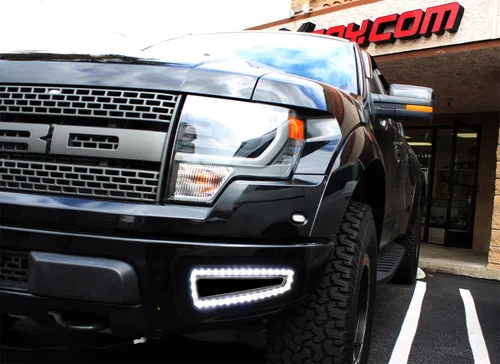 Vista 5 de iJDMTOY Luces de circulación diurna blancas de parachoques inferior compatibles con Ford Raptor SVT 10-14, ajuste directo en la apertura