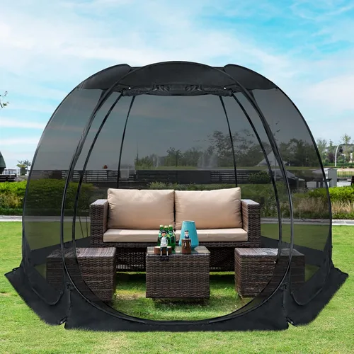 Vista 16 de Alvantor Cenador desplegable con mosquitera, refugio solar instantáneo resistente a los rayos UV para patio y patio trasero, tienda de campaña
