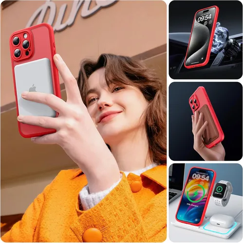 Vista 208 de TOCOL Funda para iPhone 11, compatible con Magsafe, protección completa de cámara, imanes integrados, protección contra caídas, funda translúcida