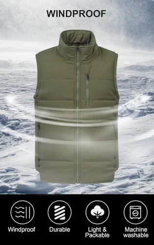 Vista 3 de Chrisuno Chaleco de esquí ligero de invierno para hombre