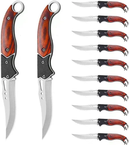 Cuchillo Plegable Pequeño Cuchillo Táctico Cuchillo de Bolsillo para Salvamento al Aire Libre Conveniente para Llevar Diariamente (12 UNIDADES)