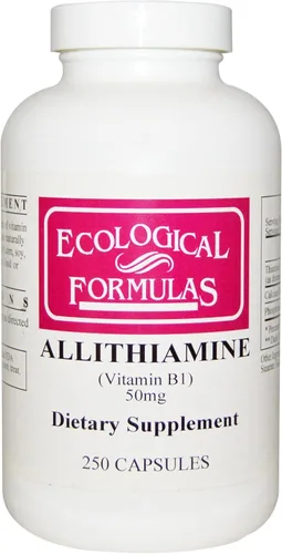 Vista 2 de Ecological Formulas Allitiamina Vitamina B1 50 Mg, Blanco, 60