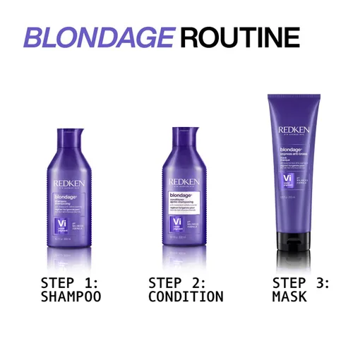 Vista 9 de Redken Blondage Color Depositing Purple Conditioner For Blonde Hair Neutralizes Brass & Moisturizes Hair With Pure Violet Pigments Tones Hair