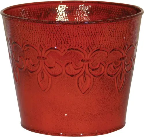 Robert Allen Fluer De Lis Series - Maceta de metal, 4"