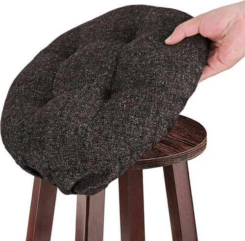 Vista 9 de SINOSSO Cojín moderno para taburete de bar de diámetro 14, diseño de entretejido de moda, antideslizante, de silicona, redondo, funda de cojín Beige