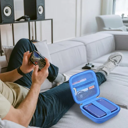 Vista 7 de BOVKE Carrying Case Compatible with Anbernic RG35XXSP Handheld Game Console, RG35XXSP Clamshell Retro Games Consoles Flip Hand-held System Holder