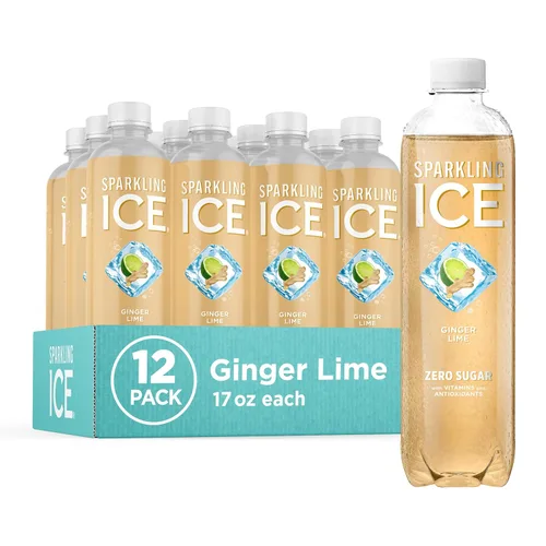 Vista 18 de Sparkling Ice, Lima Limón. Agua con gas, con antioxidantes y vitaminas, cero azúcar. Botellas de 17 oz (Paquete de 12).