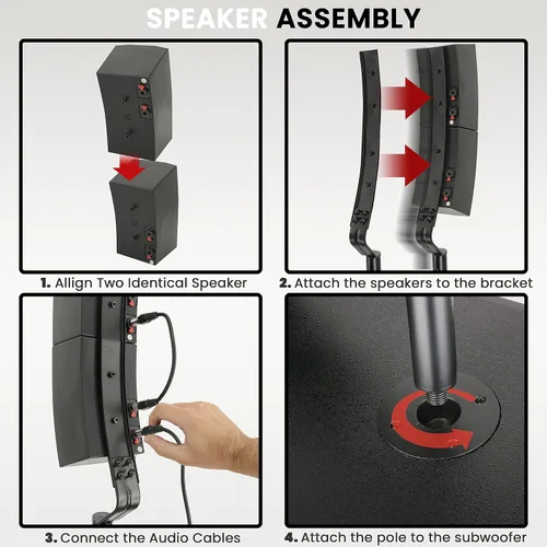 Vista 7 de Pyle Altavoz de columna Line Array - Sistema de sonido profesional y compacto con subwoofer de altavoz de 12 pulgadas, transmisión, amplificador