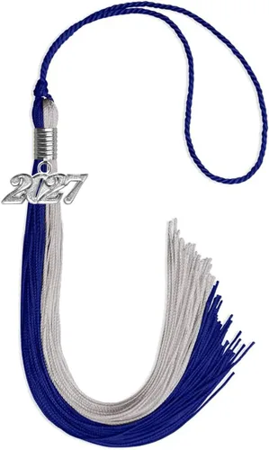 Vista 144 de Endea Graduation Borla de doble color con gota de fecha plateada (negro/oro antiguo, 2025)