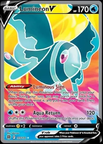 Lumineon V 155/172 - Estrellas brillantes - Tarjeta Pokemon ultra rara - Arte completo