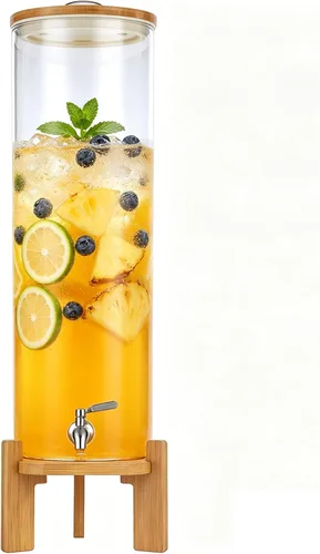 Vista 8 de Beverage Dispenser,3Gallon Glass Drink Dispenser with Stand, Stainless Steel Spigot, Ideal for Parties, Bars, Restaurants (11L/3Gallon)