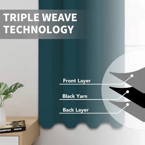Vista 253 de Easy-Going - Cortinas opacas para dormitorio, aislamiento térmico sólido con ojales, cortinas de ventana para reducción de ruido, cortinas