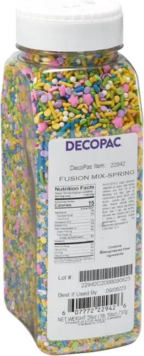 Vista 36 de DecoPac Rainbow Party Fusion Mix - Gránulos de caramelo en forma de 26 onzas en un recipiente de mano, decoraciones mágicas comestibles