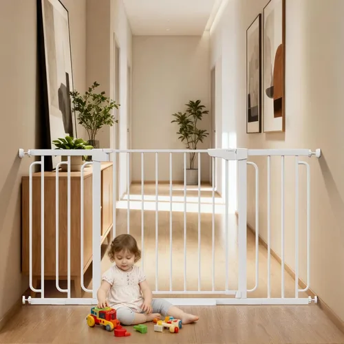Vista 14 de Cumbor Puerta de bebé extra alta de 36 pulgadas para escaleras, puerta para perros de 29.7-40.6 pulgadas de ancho para puertas, puertas de mascotas