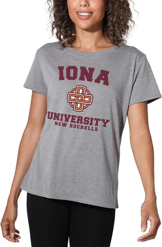 Vista 401 de Colección oficial de camisetas sueltas con logotipo de círculo envejecido universitario para mujer, jaspeado atlético