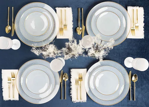 Vista 5 de PLASTICPRO 30 Pack Platos de Plástico Martilleados Platos de Plástico Desechables Pesados Platos de Fiesta Elegantes Transparentes Blancos con Borde