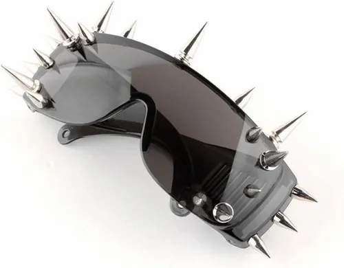Vista 5 de mincl Punk Rocker Large Shield Spike Fashion Novelty Club Gafas de sol