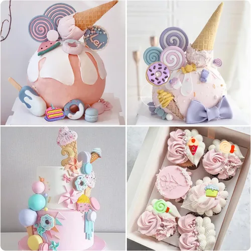 Vista 6 de ZiXiang Moldes de silicona para conos de helado, molde de dona, molde de caramelo para decoración de pasteles, decoración de cupcakes, polimero