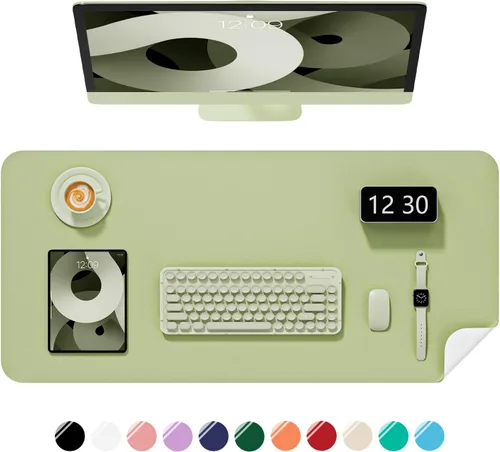 Vista 28 de Alfombrilla para escritorio, 23.6" x 13.8" de piel sintética PU, antideslizante, gran mouse pad para escritorio, alfombrilla impermeable