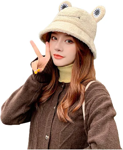 Vista 2 de Haoohu Gorra de algodón para adultos, diseño de rana, sombrero de sol para fiesta de disfraces