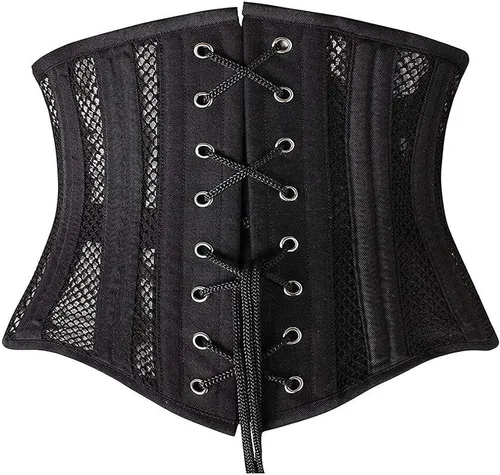 Vista 3 de SHAPERX Corsé de acero 26 para mujer, corsé corto con huesos, torso de entrenamiento de cintura resistente