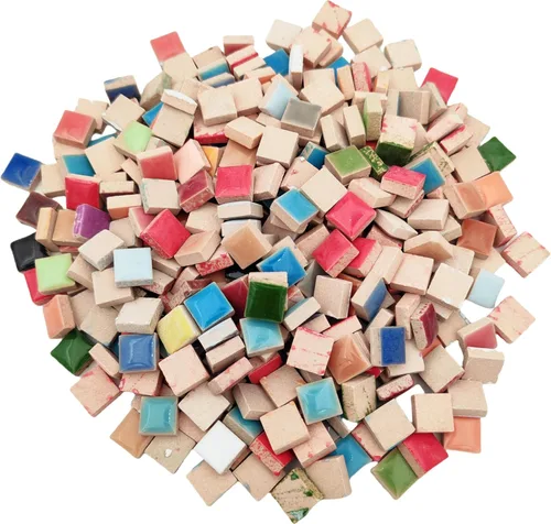 Vista 3 de Azulejos de mosaico de cerámica irregulares de color aleatorio de 1.1 lb, para hacer bricolaje, creativos, para platos de bricolaje, macetas