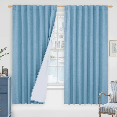 Vista 172 de LAMIT Cortinas opacas cortas de lino de 30 pulgadas para ventanas de cocina sobre el fregadero, cortinas de café texturizadas de lino marfil