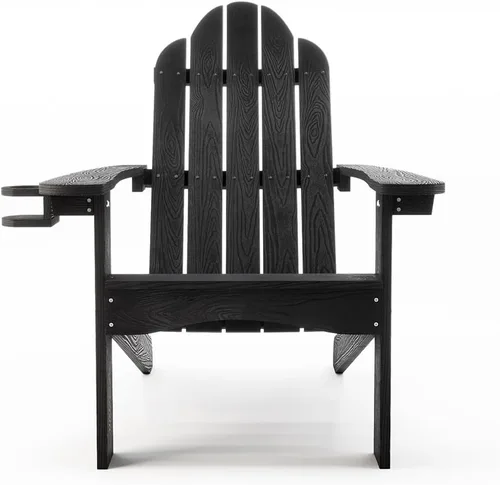 Vista 15 de LUE BONA HDPS Sillas Adirondack de 2, Silla para Hoguera al Aire Libre, Resistente a la Intemperie con Portavasos, Silla Moderna de Plástico