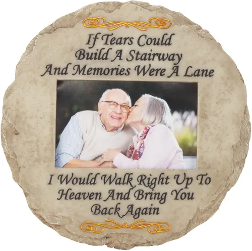 Vista 9 de Spoontiques - Decoración de jardín - Piedra de paso "Siempre en nuestros corazones" - Piedra decorativa para jardín