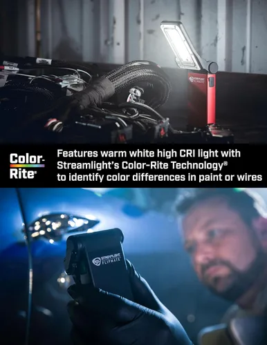 Vista 2 de Streamlight 61500 Flipmate - Luz de trabajo compacta multifunción recargable por USB, 500 lúmenes, color negro