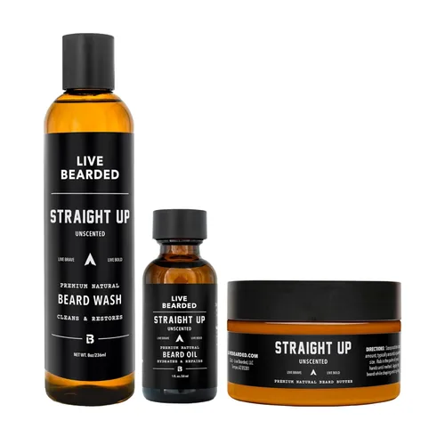Vista 10 de Live Bearded Kit de aseo de barba de 3 pasos – lavado, aceite y mantequilla – Fabricado en los Estados Unidos – Ingredientes totalmente naturales