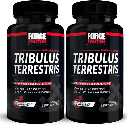 Vista 5 de Force Factor Tribulus Terrestris para hombres, refuerzo de testosterona y suplemento de vitalidad masculina, extracto de Tribulus e ingredientes