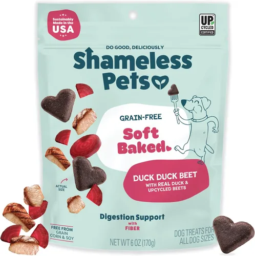 Vista 14 de Shameless Pets Golosinas suaves para perros, plátanos para tocino, masticables naturales y saludables para el apoyo de la piel y el pelaje con Omega