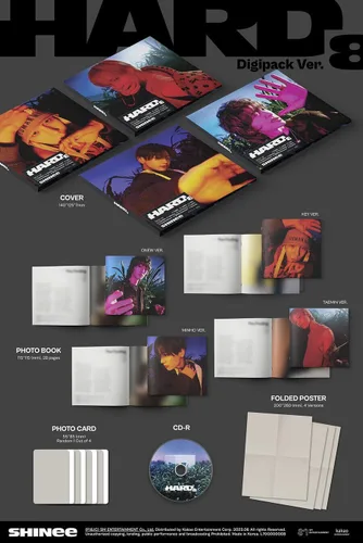 Vista 7 de (DIGIPACK Ver.) SHINEE HARD El octavo álbum (KEY Ver. +Tarjeta de regalo de la tienda) K-POP SELLADO