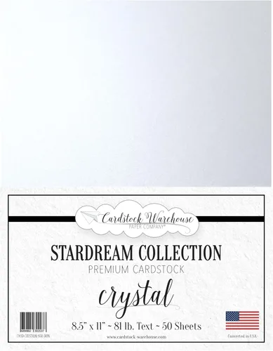 Cardstock Warehouse Stardream Crystal White - 8.5 x 11 pulgadas - 81 libras. Texto/4.23 oz/m² perlado Papel de texto ligero multiusos premium - 50