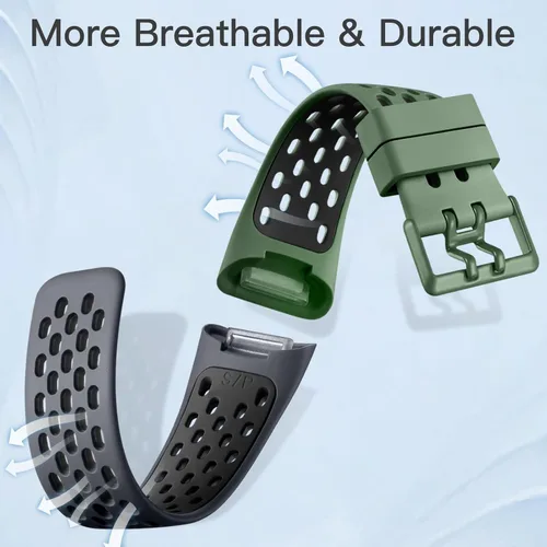 Vista 6 de Maledan Correa deportiva compatible con Fitbit Charge 5Charge 6, bandas para mujeres y hombres, suave y transpirable, pulsera de repuesto