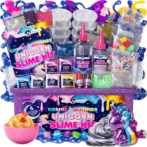 Vista 9 de Original Stationery - Mini kit de Slime de unicornio para niñas y niños de 7 a 12 años, set de manualidades de Slime DIY con plastilina, bolas