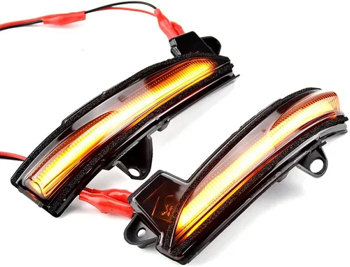 Vista 3 de Espejos laterales LED izquierdo y derecho, luces direccionales dinámicas secuenciales, tira indicadora intermitente compatible con Ford Fusion