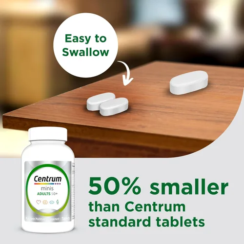 Vista 5 de Centrum Minis Silver Multivitamin for Adults 50 Plus, Multimineral Supplement, Vitamin D3, B-Vitamins, Gluten Free, Non-GMO Ingredients, Supports