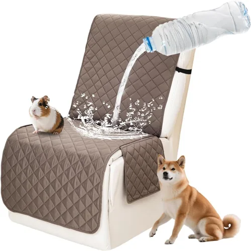 Vista 10 de Fundas impermeables para sofá reclinable seccional en forma de L, 7 piezas, antideslizantes, lavables, juego de fundas reclinables para mascotas