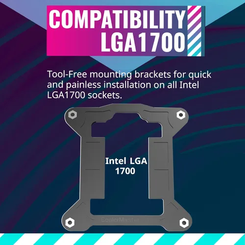 Vista 6 de Cooler Master i70C ARGB Enfriador de aire de CPU de perfil bajo para Intel LGA 1700 / 1851 solamente - Ventilador PWM ARGB de 4.724 in, 95 W TDP