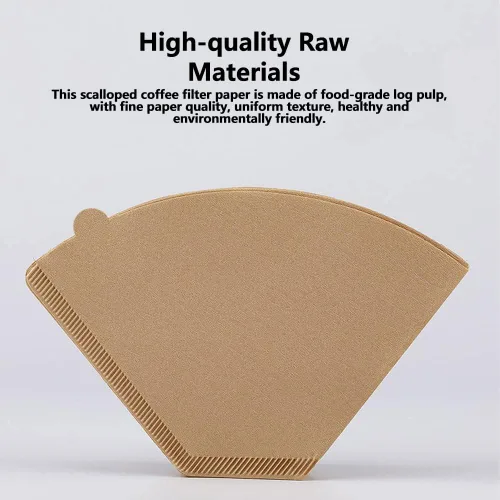 Vista 5 de Filtros de café festoneados, papel de goteo, desechable, sin blanquear, filtro para gotero de café, 100 unidades, U102 blanqueado